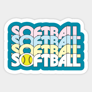 Softball x4 Sticker